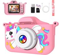 Appareil Photo pour Enfants, écran HD 1080P, Appareil Photo Numérique Rechargeable pour Enfants avec Carte TF 32 GB, Lecteur de Carte USB, Garçons et Filles de 3 Ans Jouets de Noël