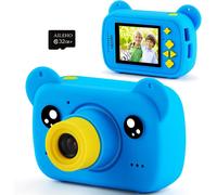 Appareil photo pour enfants, motif ours, 8 Mpx, vidéo 1080p, écran 2 pouces, sûr, portable, fonctions amusantes, pour les 3 à 10 ans