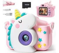 Appareil Photo pour Enfants pour Filles de 3 à 12 Ans, Appareil Photo pour Enfants, Jouets pour Enfants avec écran 1080p HD, caméra vidéo Selfie, Carte SD 32 Go(Licorne)