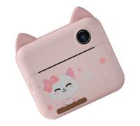 Appareil Photo pour Garçon et Filles, Impression Thermique Noir et Blanc | Forme Animaux, Écran Ips, Résolution 200 Dpi, Carte Jusqu’à 32 Go, Rose