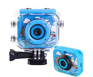 Appareil Photo Pourenfants Mini Caméra Caméra sous-Marine 1080P 30M, Curseur Fixe, Cadeau De Vacances pour Garçons Et Filles-Bleu