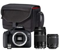 Canon Appareil photo reflex EOS 2000D kit objectifs 18-55 IS II & 75-300 + Sac SB130 + SD 16 Go