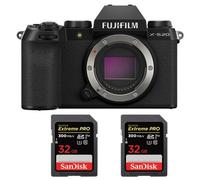 Appareil photo sans miroir Fujifilm X-S20 + 2 SanDisk 32Go Extreme Pro SDHC UHS-II 4K U3 300 Mo/s