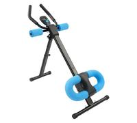 Appareil pour abdominaux pliable avec écran LCD et bandes de résistance - Machine de crunch abdominal réglable pour l'entraînement des abdominaux, du cœur, des fesses et des jambes (bleu)