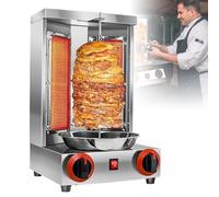 Appareil Pour Shawarma Au Poulet, Capacité De 5Kg, Gril Électrique Vertical En Acier Inoxydable Avec 2 Brûleurs, Four Rôtissoire Gyroscopique, Pour Usage Domestique Et Professionnel