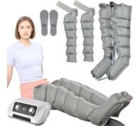 Appareil pressothérapie - Botte drainage lymphatique jambes - Pressothérapie lymphatique abdomen - 6 chambres, minuteur 0-30 min, pression 0-240 MHg réglable