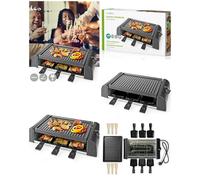 Appareil Raclette-Grill - Noire - 6 personnes - 1000 W - Amovible - Antiadhésif