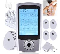 Appareil TENS - 16 modes - Électrodes de stimulation rechargeables contre la douleur - 16 programmes d'entraînement - 20 niveaux d'intensité - 2 canaux - Électrodes de qualité supérieure - Appareil