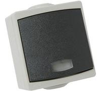 Appareillage en saillie etanche ip65 bouton poussoir gris gamme perle avec voyant Gris G