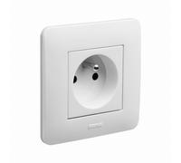 Appareillage encastré prise 2P+T 16 ampères complet Casual DEBFLEX Blanc brillant - 742700