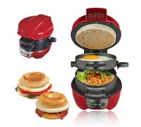 Appareils à Sandwiches, Grill Sandwich/Hamburger, Avec Compte à Rebours Numérique, Lave-vaisselle, Parfait Pour Les Hamburgers, Collations, Petit-déjeuner Rapide (Rouge)