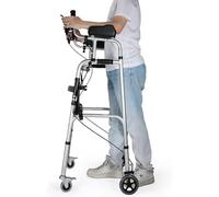 Appareils d'aide, Déambulateur vertical for personnes âgées avec siège, 4 roues, pliable et robuste, accoudoirs freins. Aide à la marche