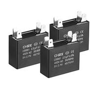 Appareils électroniques Condensateur de fonctionnement CBB61 3 pièces, 450V AC 2.5uF 50/60Hz Condensateur rond à double insertion, faible perte, idéal for les démarreurs électroniques de machines à la