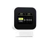 Appareils mesurant qualité air intérieur formaldéhyde 5 en 1 Air quality monitor Mesure simultanément la concentration en HCHO et TVOC, l'humidité de l'air, écran tactile, alerte automatique.
