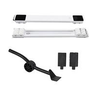 Appareils universels support de poulie de 300 kg de charge de chargement de rouleaux rétractables Base de rouleaux de déménagement avec barre de lave-linge (Blanc)
