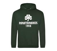 Apparel® Panathinaikos Athen 1908 Sweat à capuche [Sérigraphie Gate 13] - Sweat à capuche Panathinaikos (capuche doublée et poche kangourou), vert, M