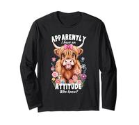 Apparemment, j'ai une attitude, qui savait ? Funny Girl Toddler Manche Longue