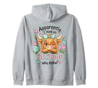 Apparemment, J'Ai Une Attitude Qui savait la Ferme des Vaches des Highlands Sweat à Capuche