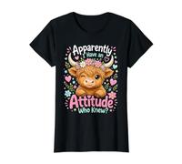 Apparemment, J'Ai Une Attitude Qui savait la Ferme des Vaches des Highlands T-Shirt Graphique avec Valeur