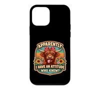 Apparemment, J'Ai Une Attitude Qui savait Le Sarcasme de Vache des Highlands Coque pour iPhone 12 Mini