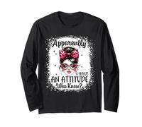 Apparemment, J'Ai Une Attitude Qui savait Que Le Chignon désordonné Blanchi Manche Longue