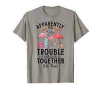 Apparemment We're Trouble When We're Together Flamingo Summer T-Shirt