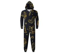 Apparence partenaire Mère Fille Pull Noël Une Famille Vêtements Parent-Enfant Imprimé à la Mode Pyjama Ample et Confortable avec Capuche et Look Couple Pantalons de Jogging de Noël, or, L