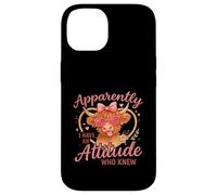 Apparently I Have an Attitude Funny Highland Cow Coque pour iPhone 14
