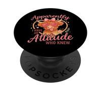 Apparently I Have an Attitude Funny Highland Cow PopSockets PopGrip Adhésif