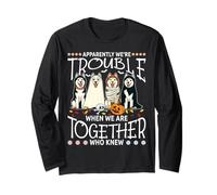 Apparently We're Trouble Together Funny Dog Style Halloween Manche Longue