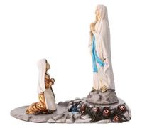Apparition Notre-Dame de Lourdes à Bernadette résine colorée 15 cm