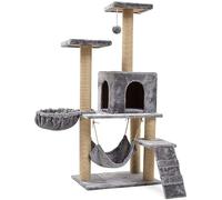 Appartements pour Chats Villa pour Chat Nid de Chat avec Hamac Fournitures pour Animaux Banc pour Chat Cadre d'escalade pour Chat Grand Arbre à Chat Tour d'arbre à Chat (Couleur: Gris,