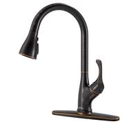 APPASO Kitchen Faucet with Pull Down Sprayer Oil Rubbed Bronze, Single Handle High Arc Pull Out Spray Head Kitchen Sink Faucet with Deck Plate