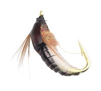 Appât artificiel Scud pour pêche à la truite en acier à haute teneur en carbone avec motif plume (12#)