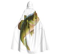 Appât avec ligne de pêche mangeant petit poisson imprimé unisexe adultes cape cape uniforme cape à capuche robe à capuche pour Halloween Cosplay Costumes
