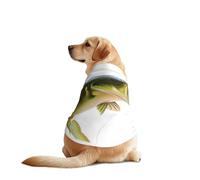 Appât avec ligne de pêche mangeant un petit poisson imprimé pour chien, vêtements amusants pour animaux de compagnie, lavable en machine, gilet pour chiens de taille moyenne et grande