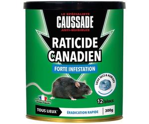 Appât bloc - flocoumafène - rats et souris - 300 g - boite métal de 12 bloc