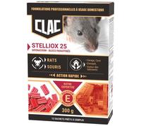 Appât bloc - Stelliox 25 - rats et souris - action rapide - 300 g