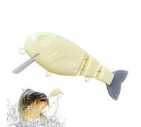 Appât Brut - 12,4 cm Flottant Non Peint, Swimbaits Corporel En 3 Sections Pour Le Bas Noir,Pour Lac Côtier Extérieur Débutant Professionnel Passionné