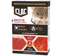 Appât céréales - Raco 25 - rats et souris - action rapide - 150 g - 6 sach
