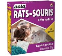 Appât céréales rats et souris avoine décortiquée 140 g 7 sachets de 20 g