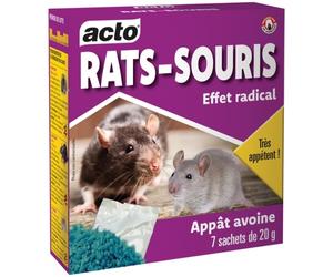 Appât céréales rats et souris avoine décortiquée 140 g 7 sachets de 20 g