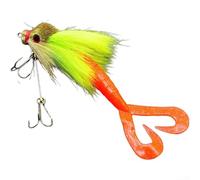 Appât de bain artificiel en forme de souris avec queue incurvée et fil d'acier pour la chasse aux poissons prédateurs, équipement de pêche en eau douce et salée, couleur noire, 22 cm de long, 36 g