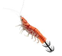 Appât de calmar, 8 cm, appât pour poulpe, avec double hameçon, parapluie - Design réaliste de crevettes artificielles pour pêche en mer profonde | pour pêche en mer sous-marine, lacs rivières eau