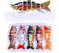 Appât de pêche 10 Pièces 6 Segments 3D Prise Facile Matériel Portatif | Leurres Et Appâts De Pêche Pour Truite, Poisson-Chat, Doré, Saumon, Eau Salée, Lac, Rivière, Bateau, Rive,