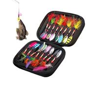 Appât De Pêche, 16 Pièces Appâts À Paillettes pour Doré Jaune, Kit De Leurres De Pêche, pour Eau Salée Eau Douce Doré Truite Extérieur Marigane Saumon Poisson-Chat