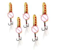 Appât de Pêche | 5 Pièces Leurres À Paillettes en Métal - Kit de Leurres Bass avec Hameçon et Boîte de Rangement,pour Pêcheurs Hommes Cadeaux d'anniversaire Noël