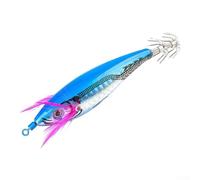 Appât de pêche 7 cm Simulation de crevettes en bois avec double crochet aiguille parapluie et connexion rotative pour une action optimale (001)