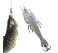 Appât de pêche à l'eau salée - Accessoire de pêche à plusieurs hameçons | Leurre de crevettes et jig de calmar pour les amateurs de pier et de lancer sur les rives, les débutants ainsi que les