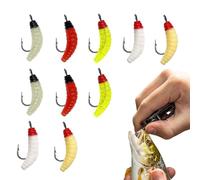 Appât De Pêche Asticot,Leurres de Pêche Artificiels - Leurre de Nage Compact 10 Pièces pour Eau Douce Ruisseau Rivière Mer Outils Artificiels pour Attirer Les Poissons